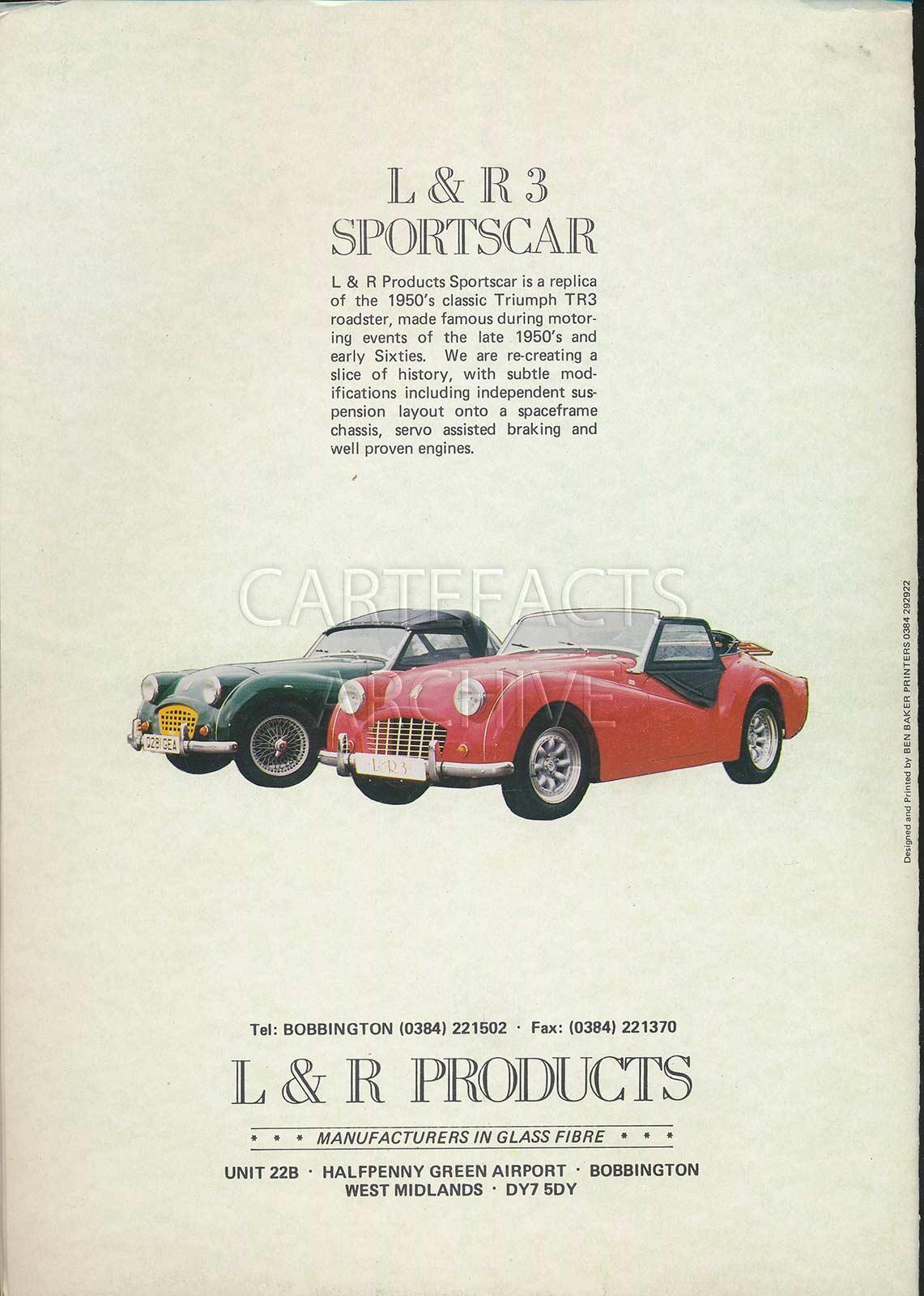 L&R 3 - Triumph TR3 replica - information kit (199X